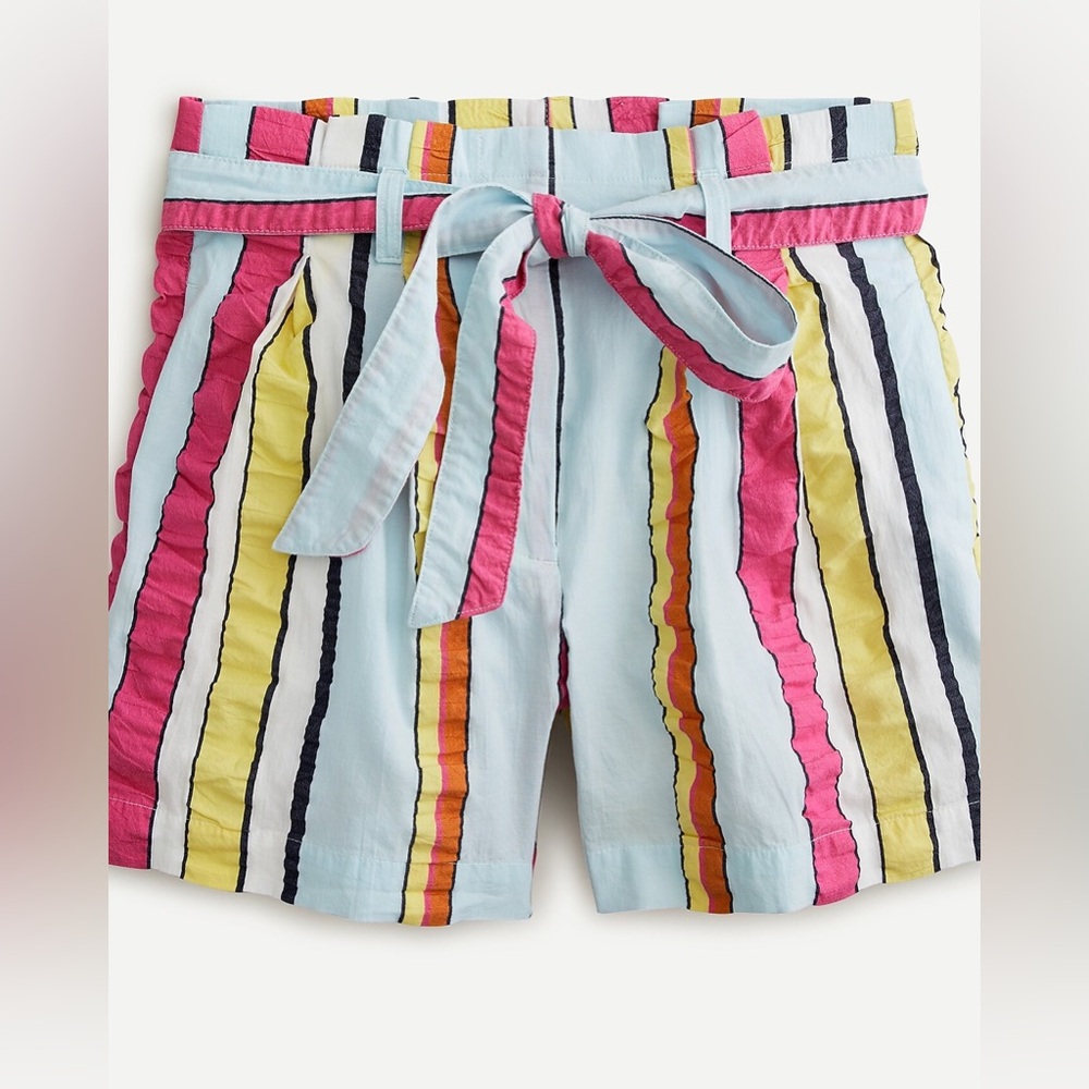 J.Crew Paper-Bag Short in Seersucker Ribbons, size 12 - Picture 6 of 8